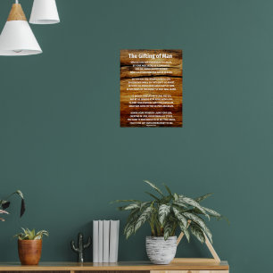 The Gifting of Man/Gift for Him/Wall Art/Poem Poster