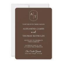 The Gilded: Brown Wedding Invitation