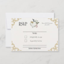 The Gilded Garden Wedding RSVP Card