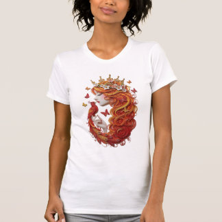 The "Gilded Phoenix & Bloom" Premium 3D Paper Quil T-Shirt