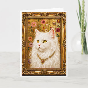 The Gilded Princess (White Persian Cat) Card