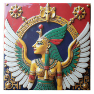 The Gilded Reign of Nephthys Ceramic Tile