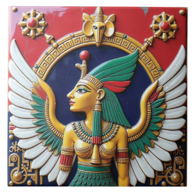 The Gilded Reign of Nephthys Ceramic Tile (Front)