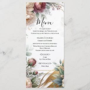 The Gilded Secret Garden Floral Glam Wedding Menu