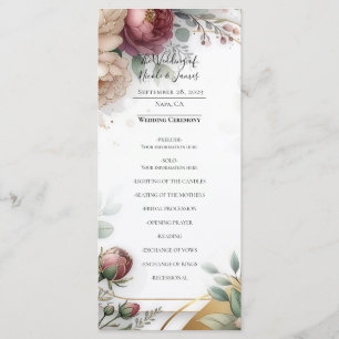 The Gilded Secret Garden Floral Glam Wedding Menu