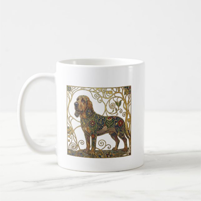 The Gilded Tracker: Viennese Secession Bloodhound Coffee Mug (Left)