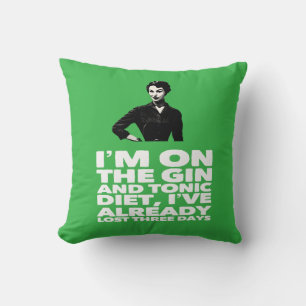 the Gin and Tonic Diet vintage lady Cushion