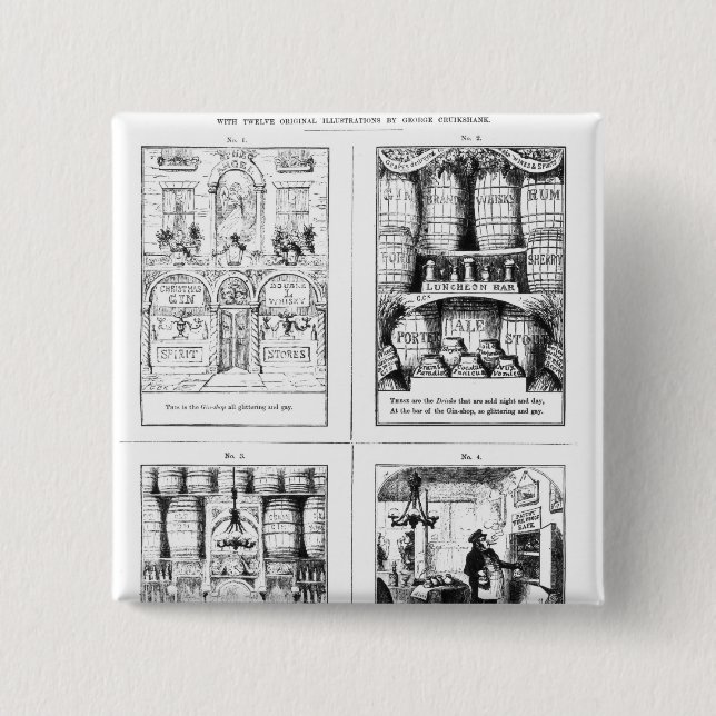 The Gin Shop 15 Cm Square Badge (Front)