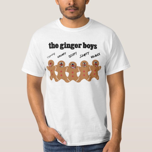 "The Ginger Boys" Gingerbread Man Boy Band T-Shirt (Front)