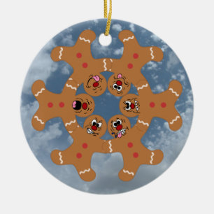 "The Ginger Boys" Gingerbread Skydiving Formation Ceramic Tree Decoration