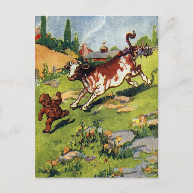 The Gingerbread Boy & the Cow Postcard (Front)