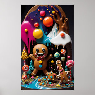 The Gingerbread Glutton - Ken Gauge Surreal Art Poster