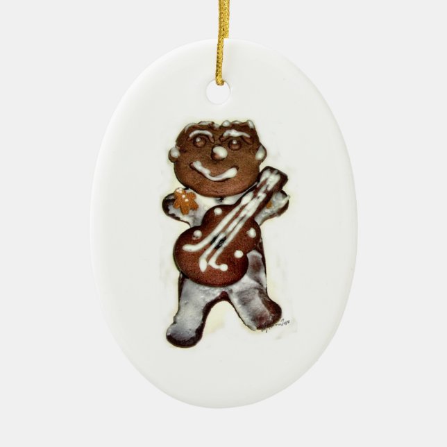 The Gingerbread Man Ceramic Ornament (Front)
