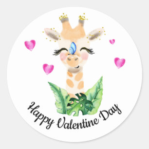 The Giraffe And The Butterfly Valentine Sticker