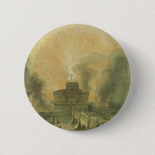 The Girandola at the Castel Sant'Angelo 6 Cm Round Badge