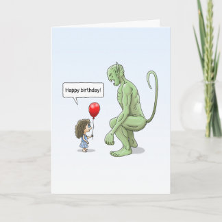 The Girl and Big Green Goblin Card