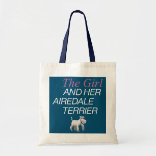 The girl and her Airedale Terrier Tote Bag