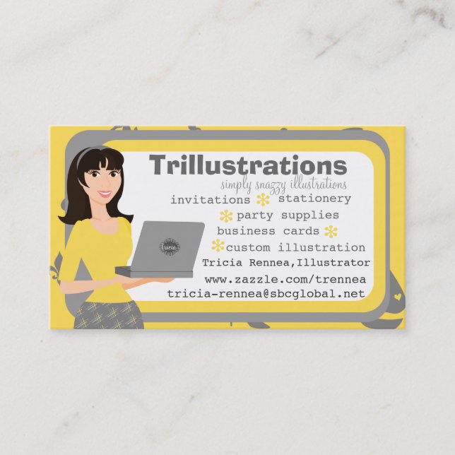 The Girl and her Laptop Business Card (Front)