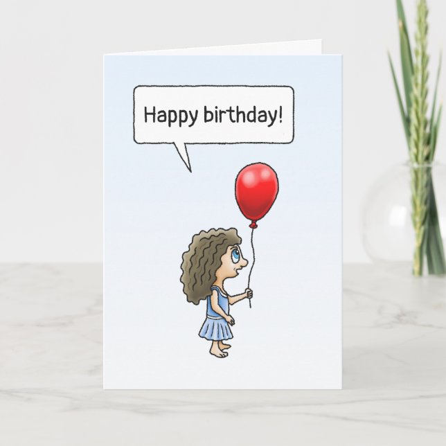 The Girl and the red balloon Birthday Card (Front)