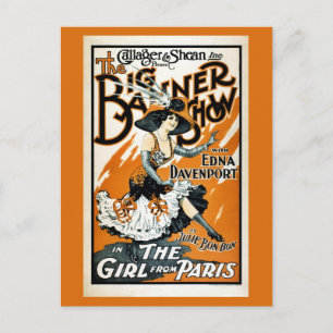 The Girl from Paris, vintage musical poster Postcard
