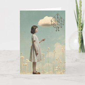 The Girl & Her Key Kite | Surreal Storybook  Card