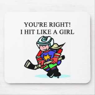 the girl hockey player mouse pad