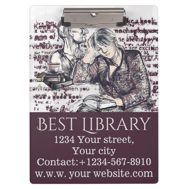 The girl reading a book clipboard (Front)