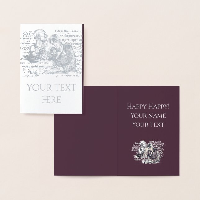 The girl reading a book foil card (Display)