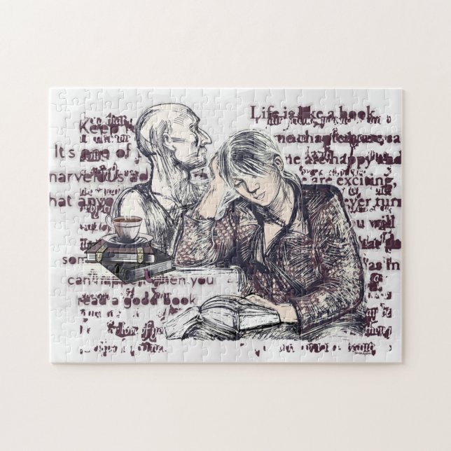 The girl reading a book jigsaw puzzle (Horizontal)