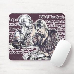 The girl reading a book mouse pad