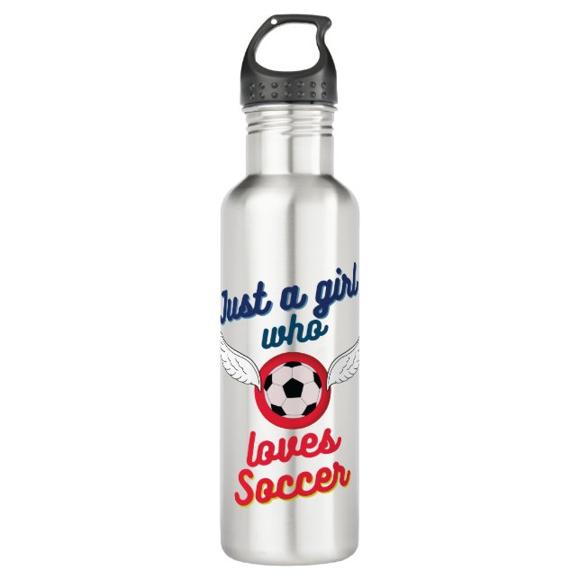 The girl who loves soccer  710 ml water bottle (Front)