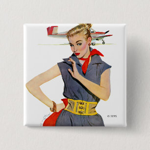 The Girl Who Stole Aeroplanes 15 Cm Square Badge