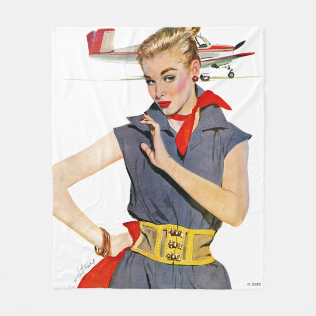 The Girl Who Stole Aeroplanes Fleece Blanket (Front)