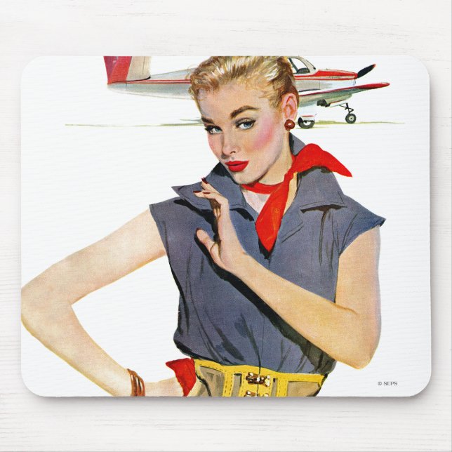 The Girl Who Stole Aeroplanes Mouse Pad (Front)