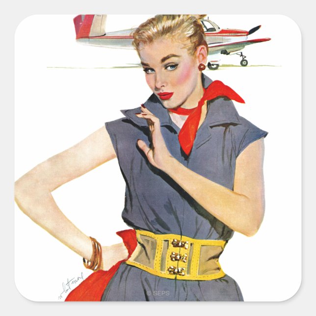 The Girl Who Stole Aeroplanes Square Sticker (Front)