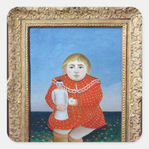 The girl with a doll, c.1892 or c.1904-05 square sticker