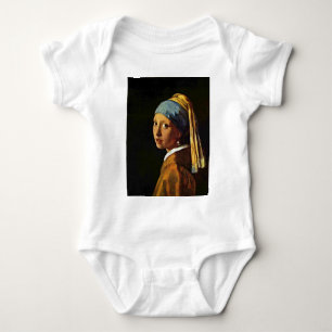 The Girl With A Pearl Earring.,  By Johannes Verme Baby Bodysuit