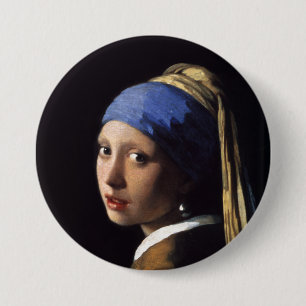 The Girl With A Pearl Earring by Johannes Vermeer 7.5 Cm Round Badge
