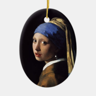 The Girl With A Pearl Earring by Johannes Vermeer Ceramic Tree Decoration