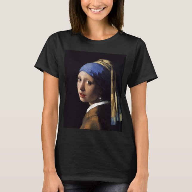 The Girl With A Pearl Earring by Johannes Vermeer T-Shirt (Front)