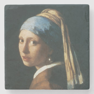 The Girl with a Pearl Earring Stone Coaster