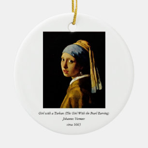 The Girl with a Turban/Girl with the Pearl Earring Ceramic Tree Decoration