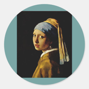 The Girl with a Turban/Girl with the Pearl Earring Classic Round Sticker