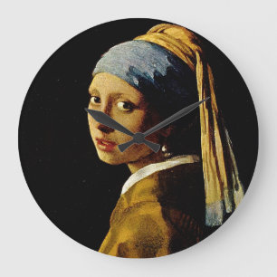 The Girl with a Turban/Girl with the Pearl Earring Large Clock
