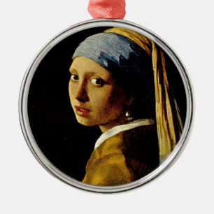 The Girl with a Turban/Girl with the Pearl Earring Metal Ornament