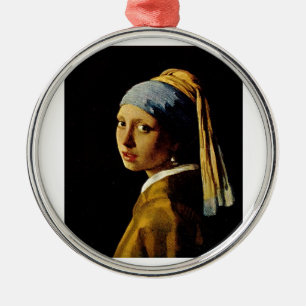 The Girl with a Turban/Girl with the Pearl Earring Metal Ornament