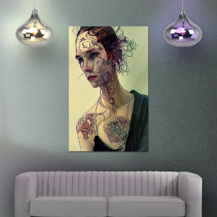 The Girl with Cyber Tattoos  Poster