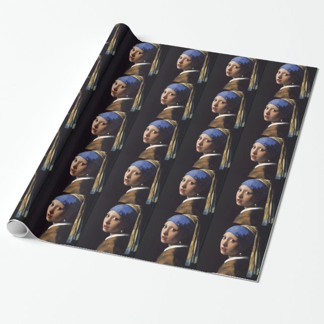 The Girl With The Pearl Earring Wrapping Paper (Unrolled)