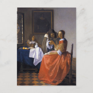 The Girl with the Wineglass Postcard