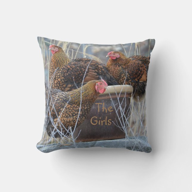 "The Girls" Comfy Chicken Pillow (Front)